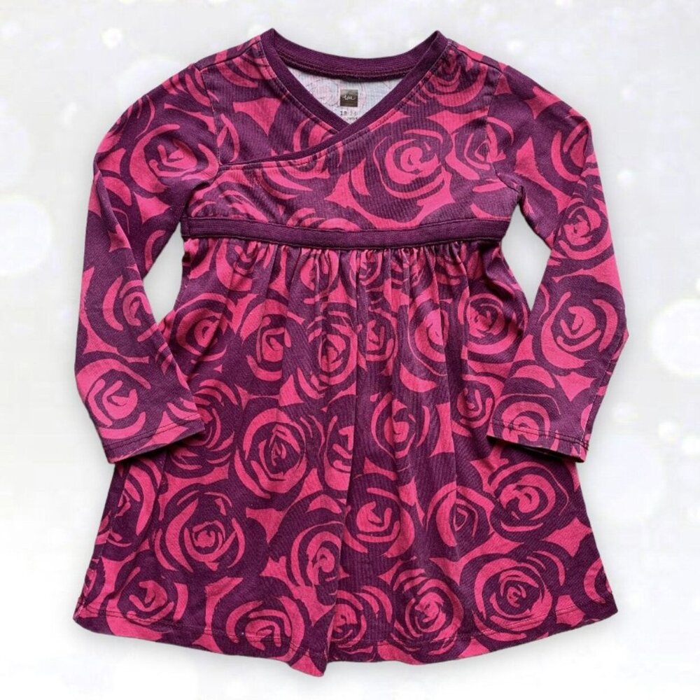 Tea Collection Rennie Rose Wrap Neck Dress